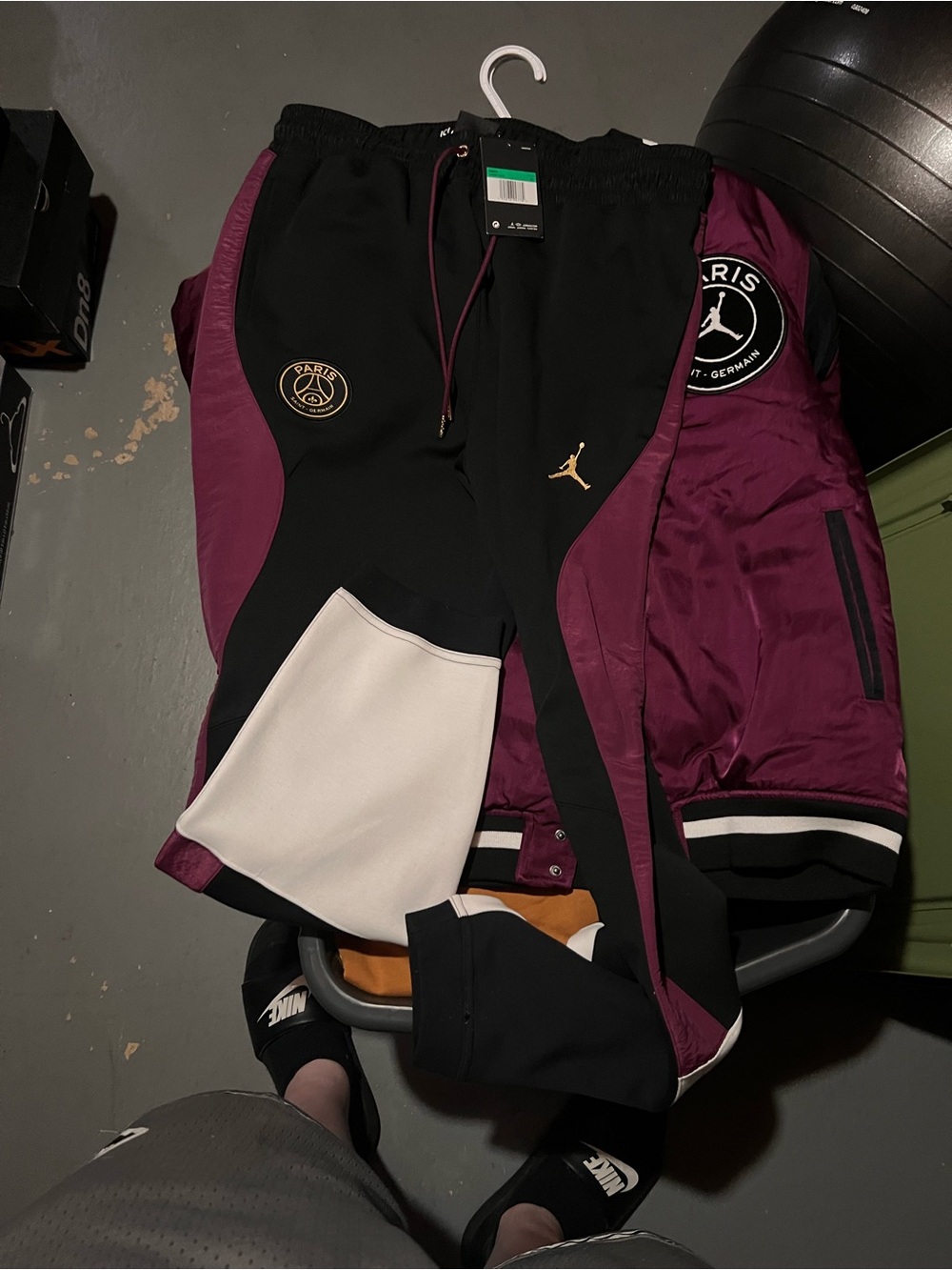 Jordan x PSG Black and Burgundy Track Pants